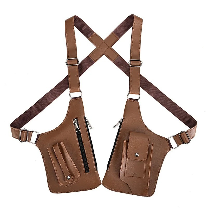 Adjustable Anti-Theft Underarm Shoulder Bag PU Leather Wallet Holster Bag