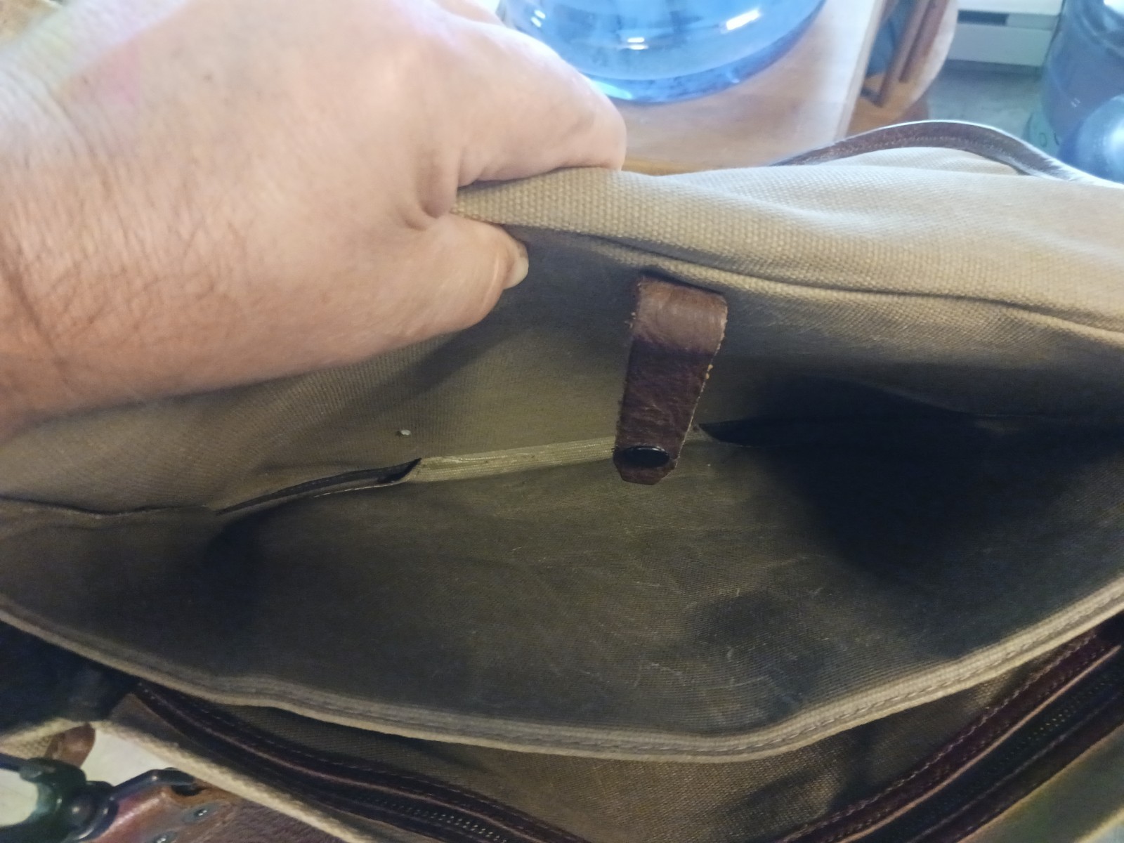 Buffalo Jackson Briefcase,Incredible Condition Leather And Waterproof Canvas