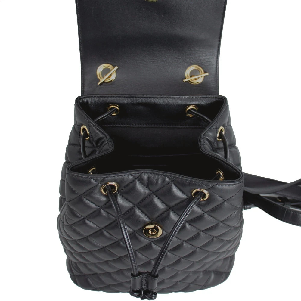 BRAND NEW VERSACE MEDUSA BLACK QUILTING LEATHER BACKPACK 1020707 1A03912 1B00V