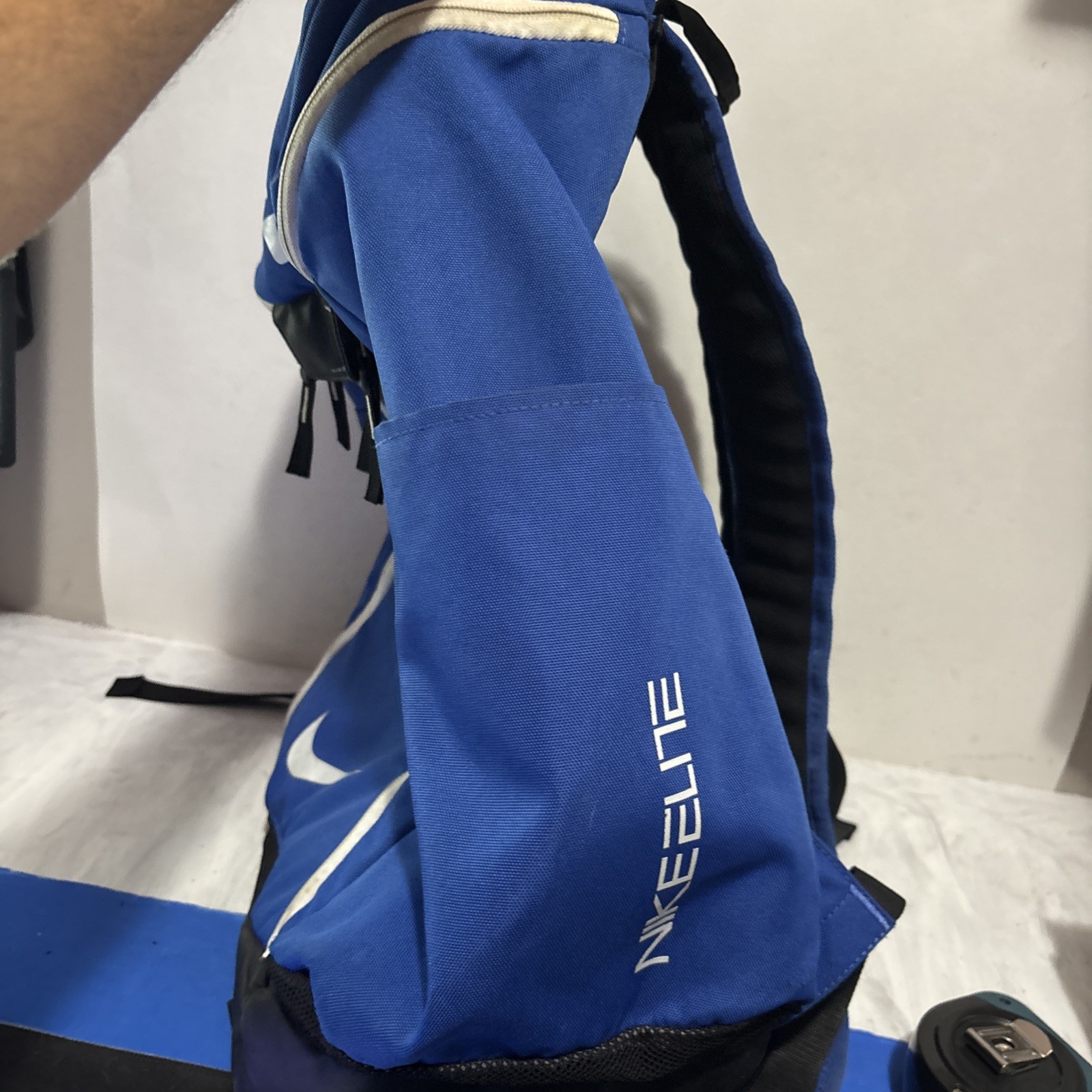 Nike Backpack Hoops Elite Max Air Team Quad Zip Basketball Royal Blue Stains 22”