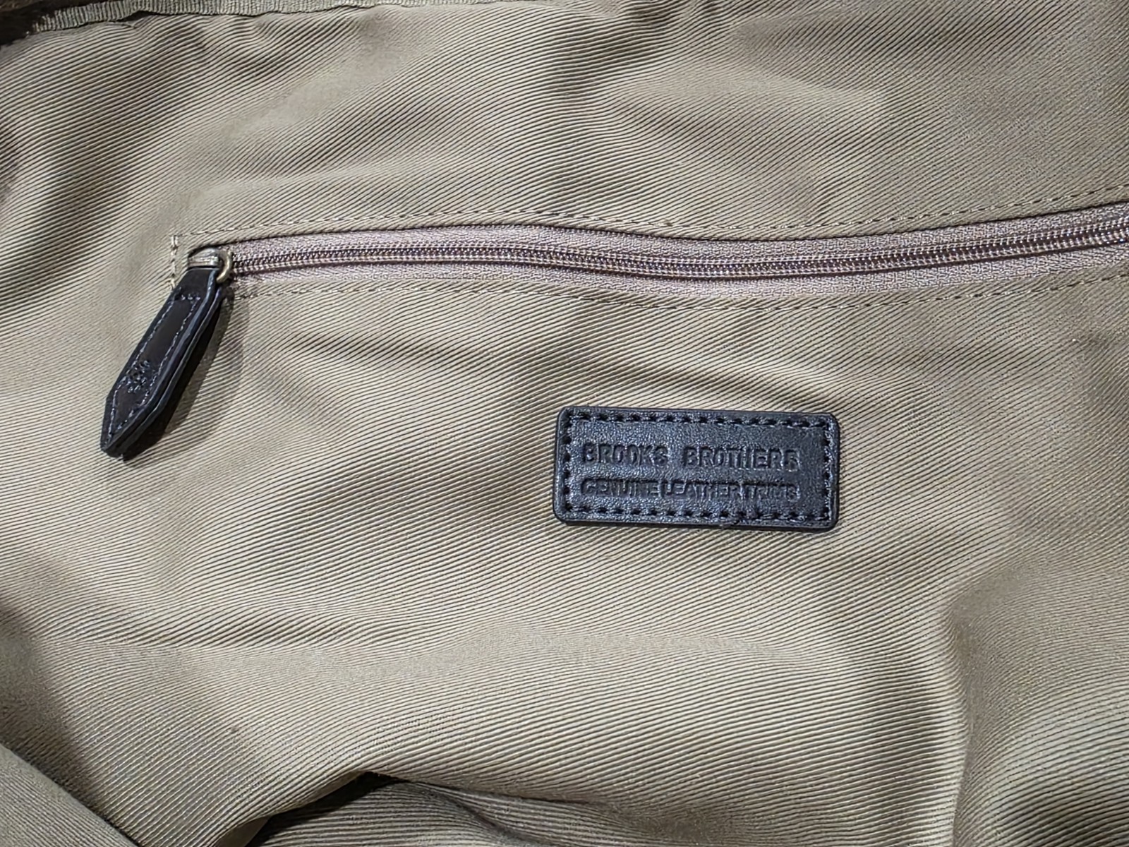 Brooks Brothers Canvas Leather Messenger Shoulder Bag Carry Office Tan