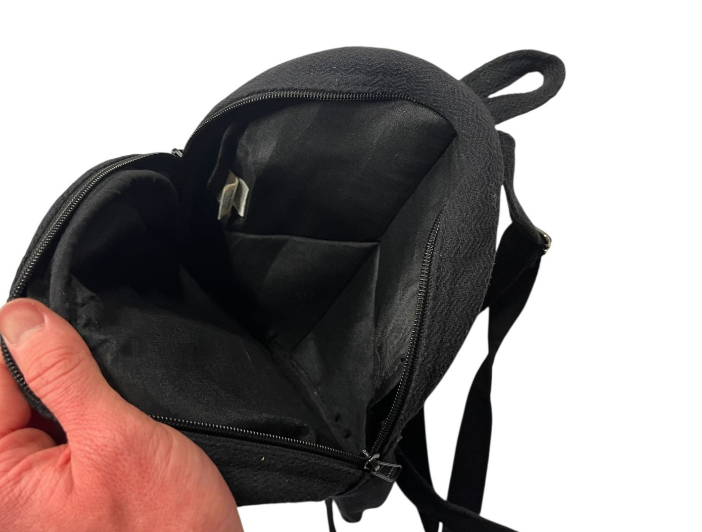 HIMALAYAN HEMP x THC-FREE Black Small NEPAL-MADE MINI-BACKPACK Hike Gym Travel