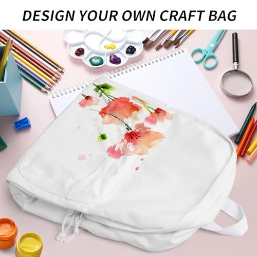 Canvas Backpack, Classic Basic Daypack, Lightweight Casual Travel White