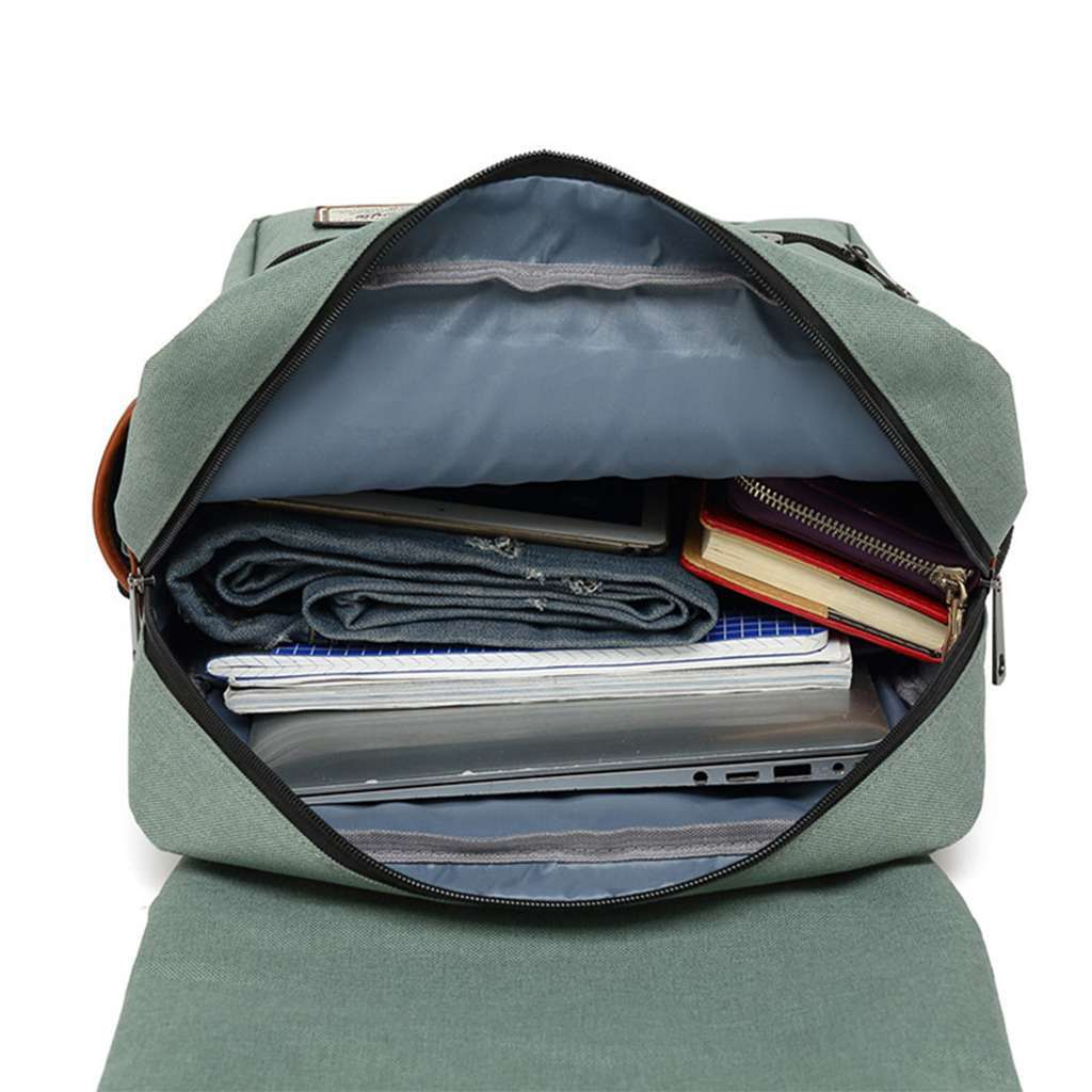 Large Canvas Leather Travel Backpack Rucksack Laptop School Bag for Women Men