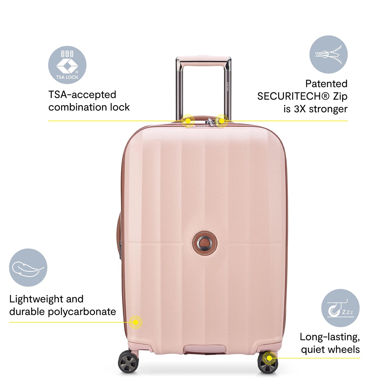 Delsey Paris Carrousel 28″ Expandable Carry-On Spinner ( Platinum)U8