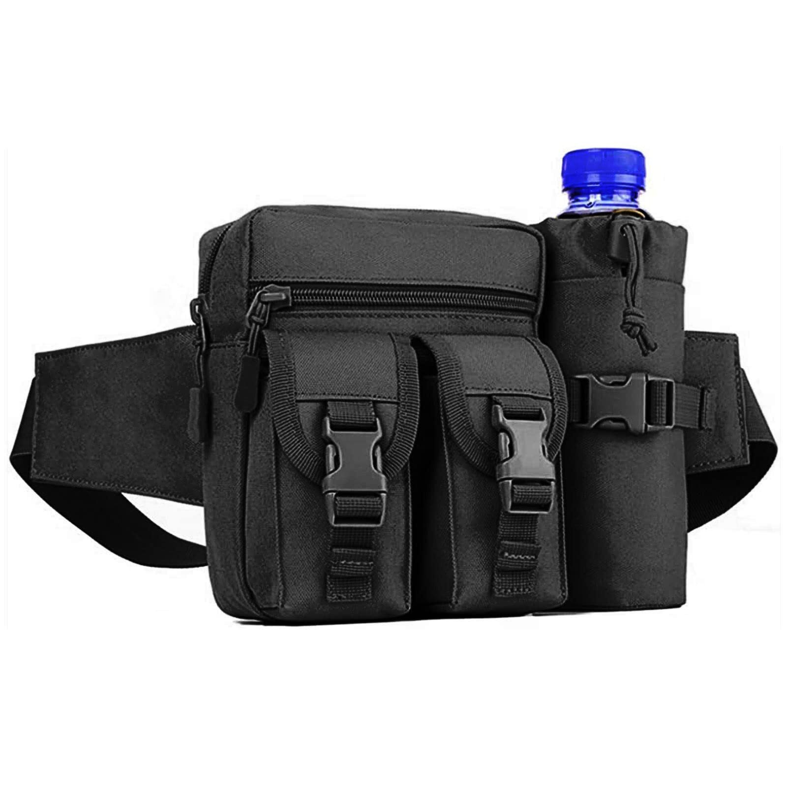 Tactical Waist Bag Military Fanny Pack Men Utility Bag with Water Bottle Holder