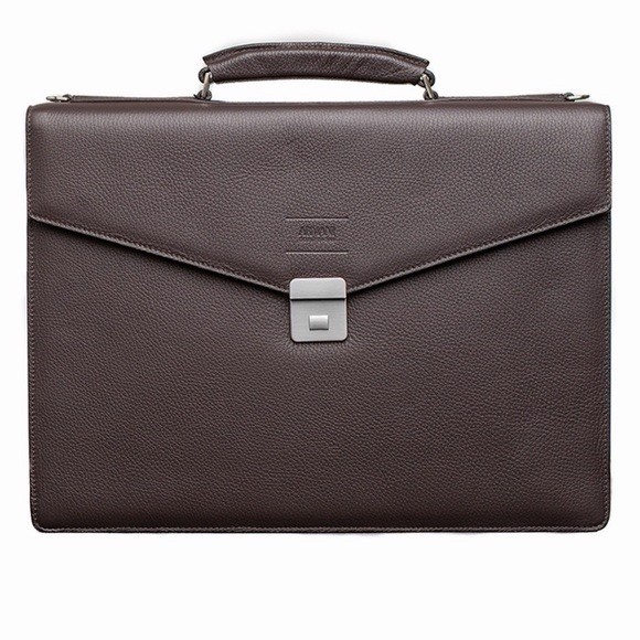 Armani Collezioni Brown Men’s Briefcase/Document Case Push Lock Top Handle