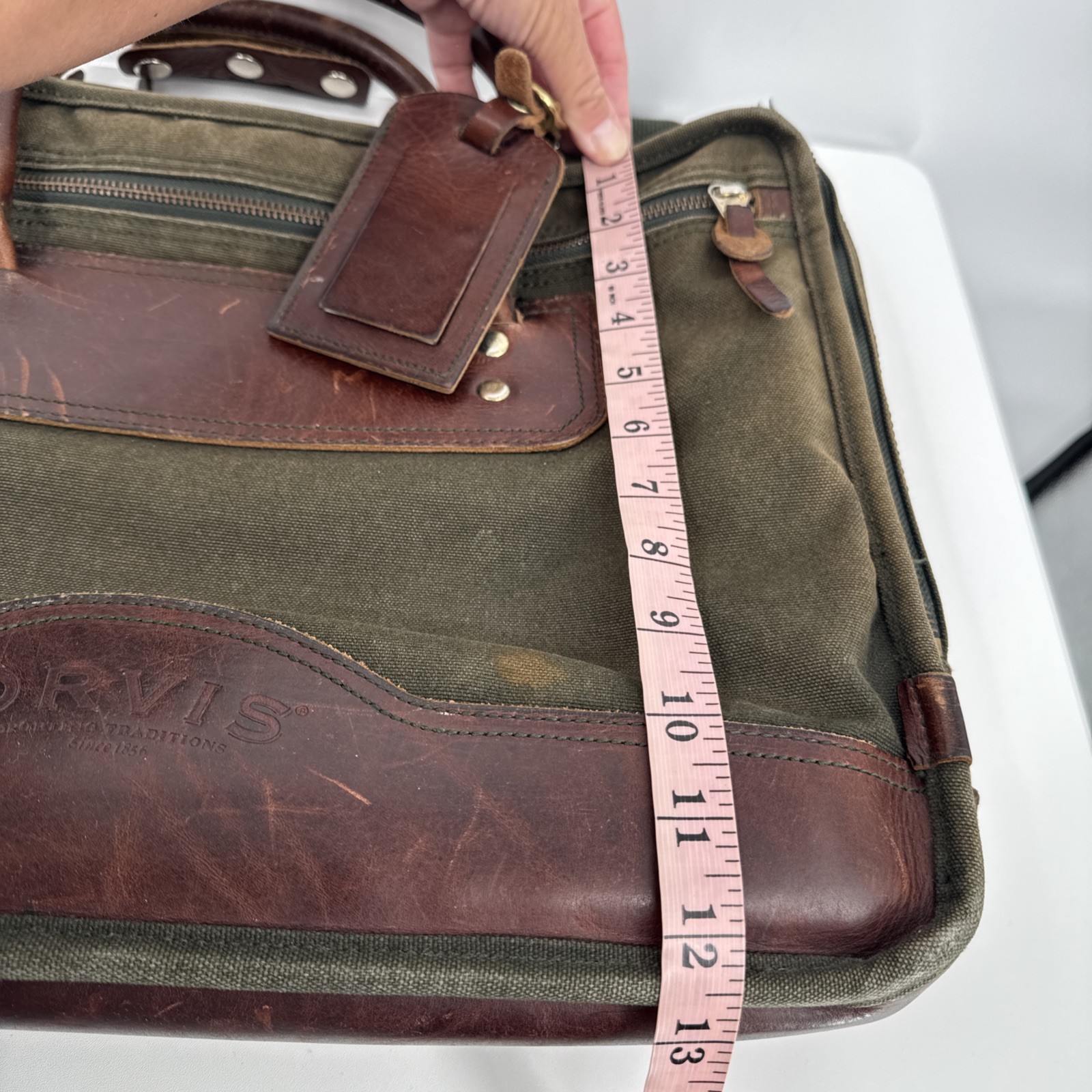 Vintage Orvis Battenkill Canvas Briefcase Messenger Bag With Strap Grunge