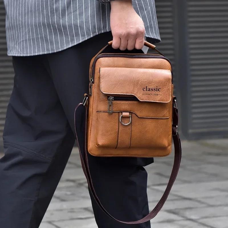 Men Crossbody Bag Men Shoulder Bags Zippers Handbags Large Capacity Artificial L