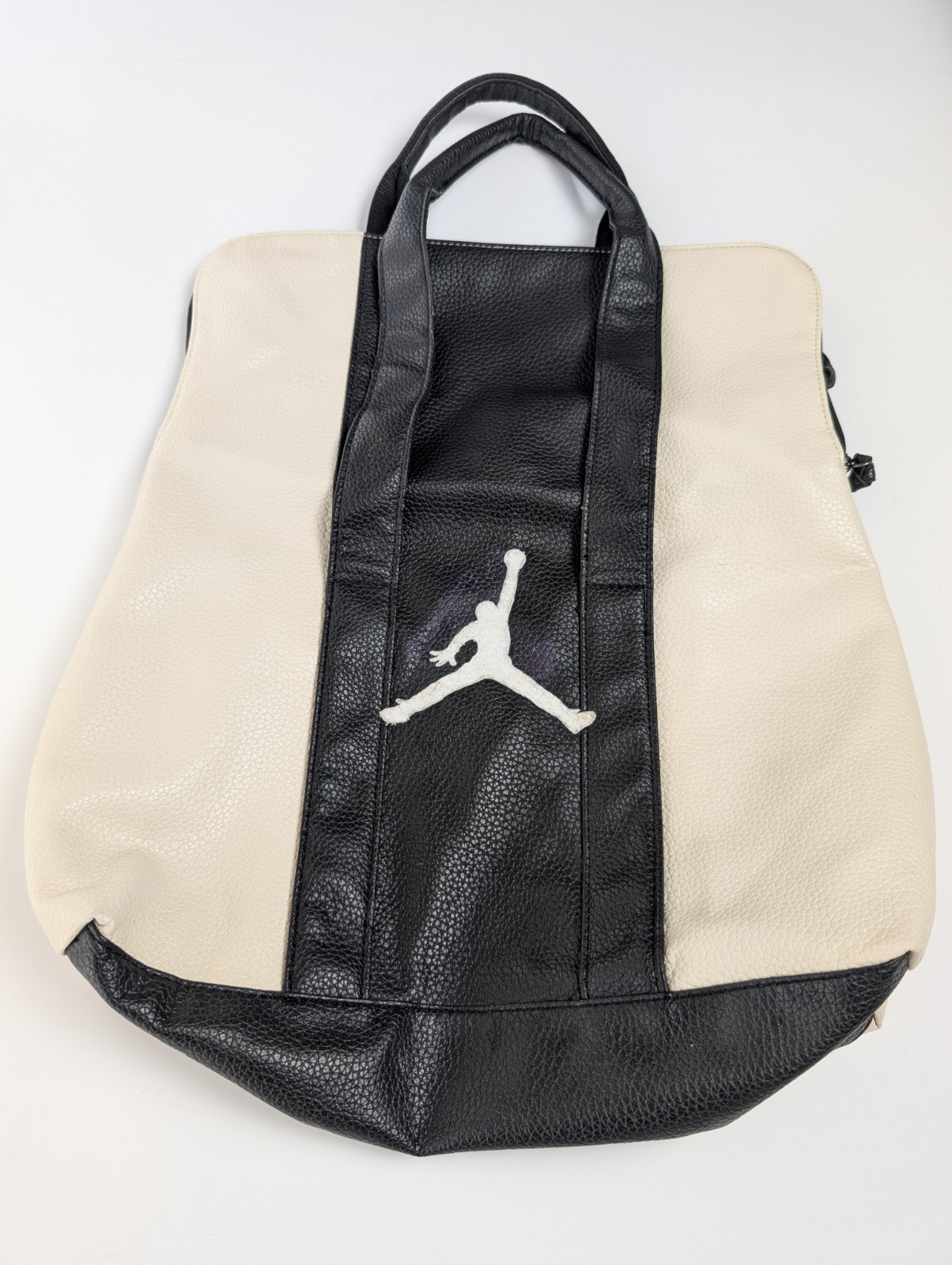 Jordan Jumpman Tote Duffel Bag Black White Faux Leather