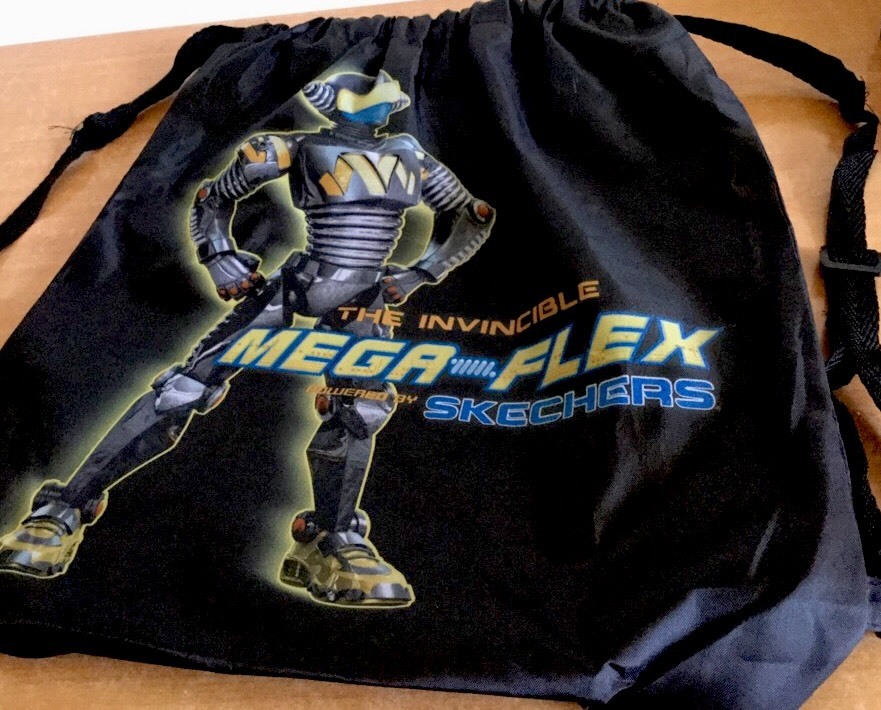 Skechers Bag Drawstring Backpack Sack Nylon The Invincible Mega Flex Black