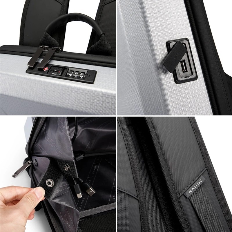BANGE Hard Shell Backpack Men Anti-thief Business Backpacks 15.6″ Laptop Backpac