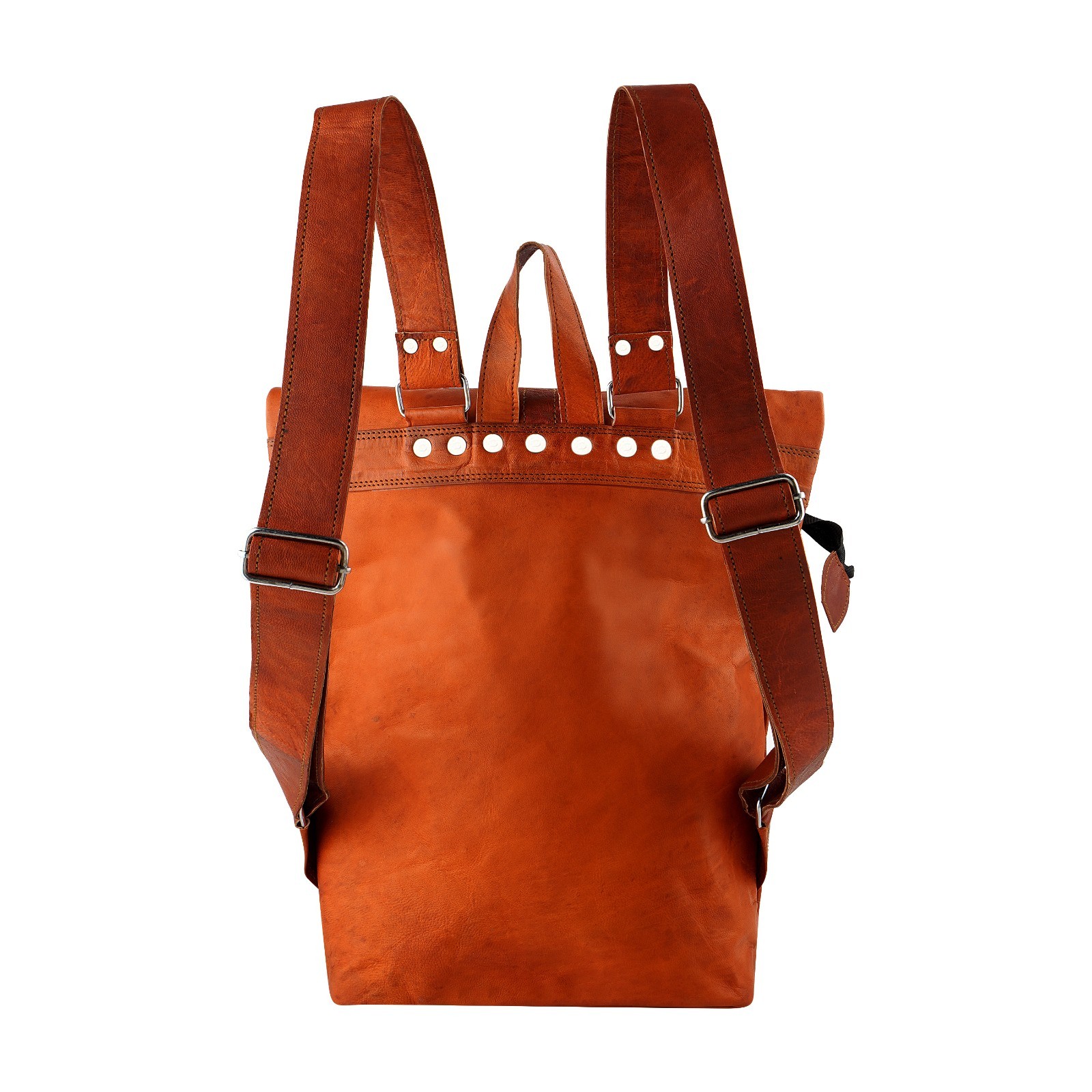 20″ Leather Rolltop Backpack Handmade Veg Tanned Full Grain Laptop Bag