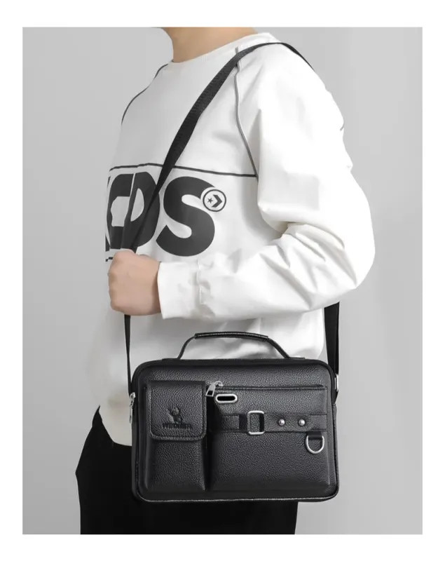 Men Shoulder Bag Pu Leather Business Messenger Bag for Man New