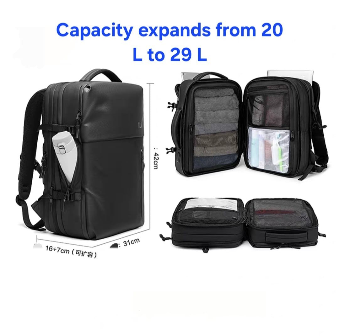 Sleek Black Travel Backpack