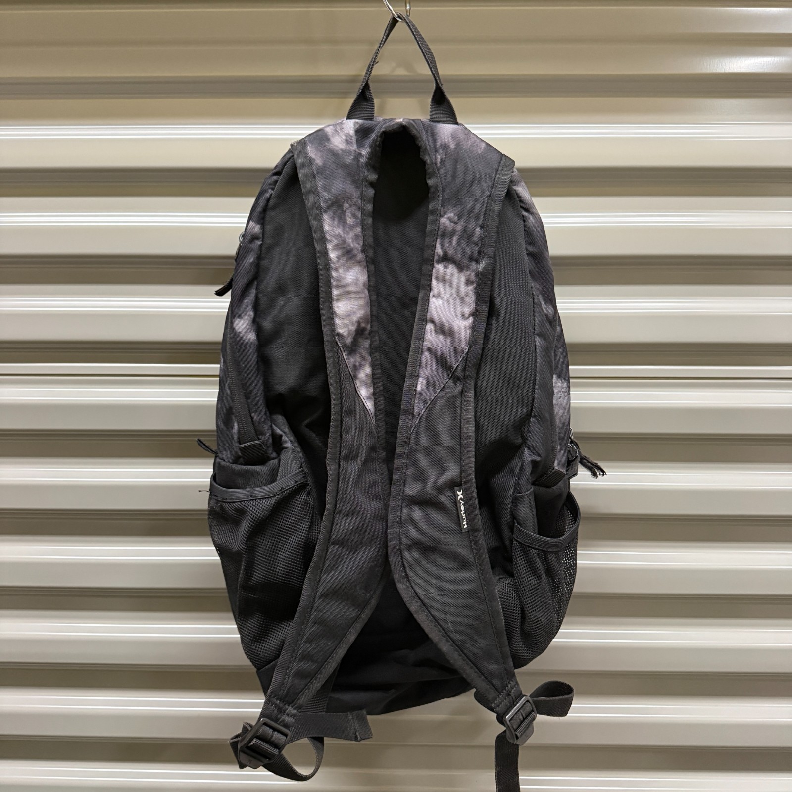 Hurley Honor Roll Backpack Black Tie Dye Smoke Wash Skateboard Holder Skater