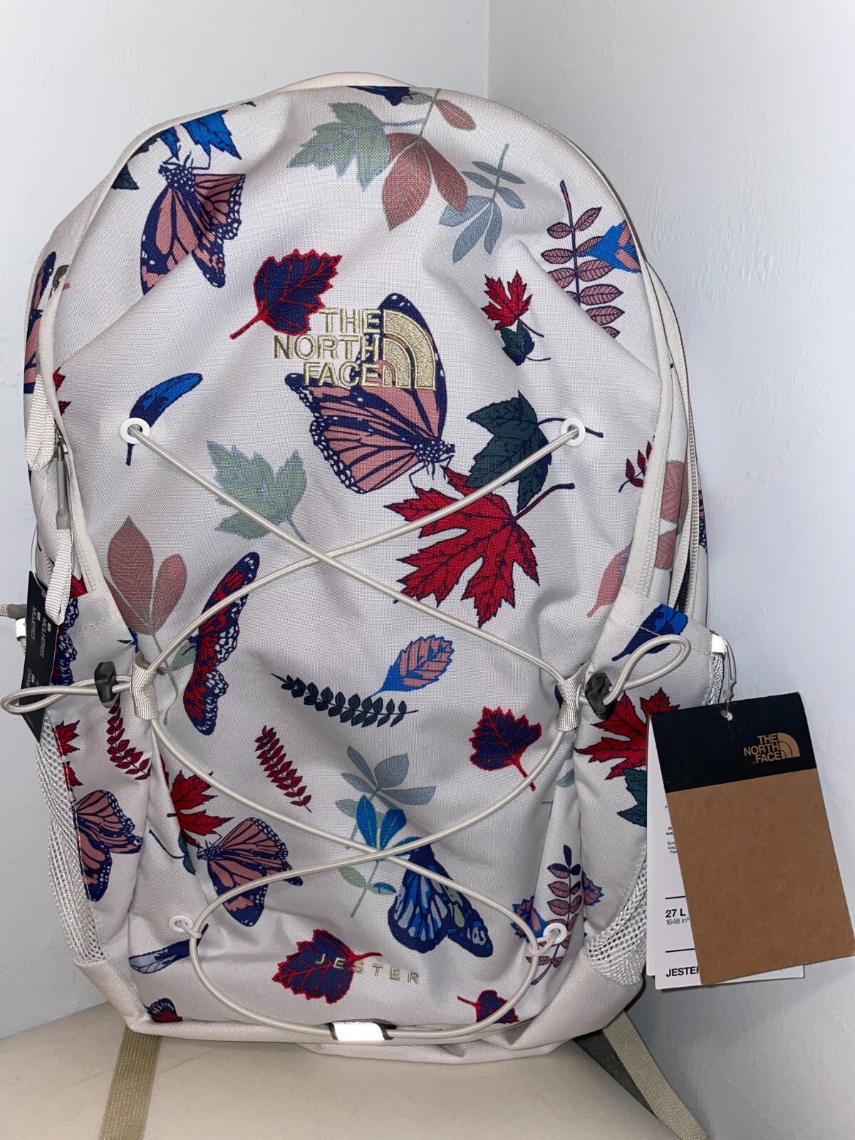 NORTH FACE Backpack Jester School Laptop Padded Travel Floral Butterfly Camping
