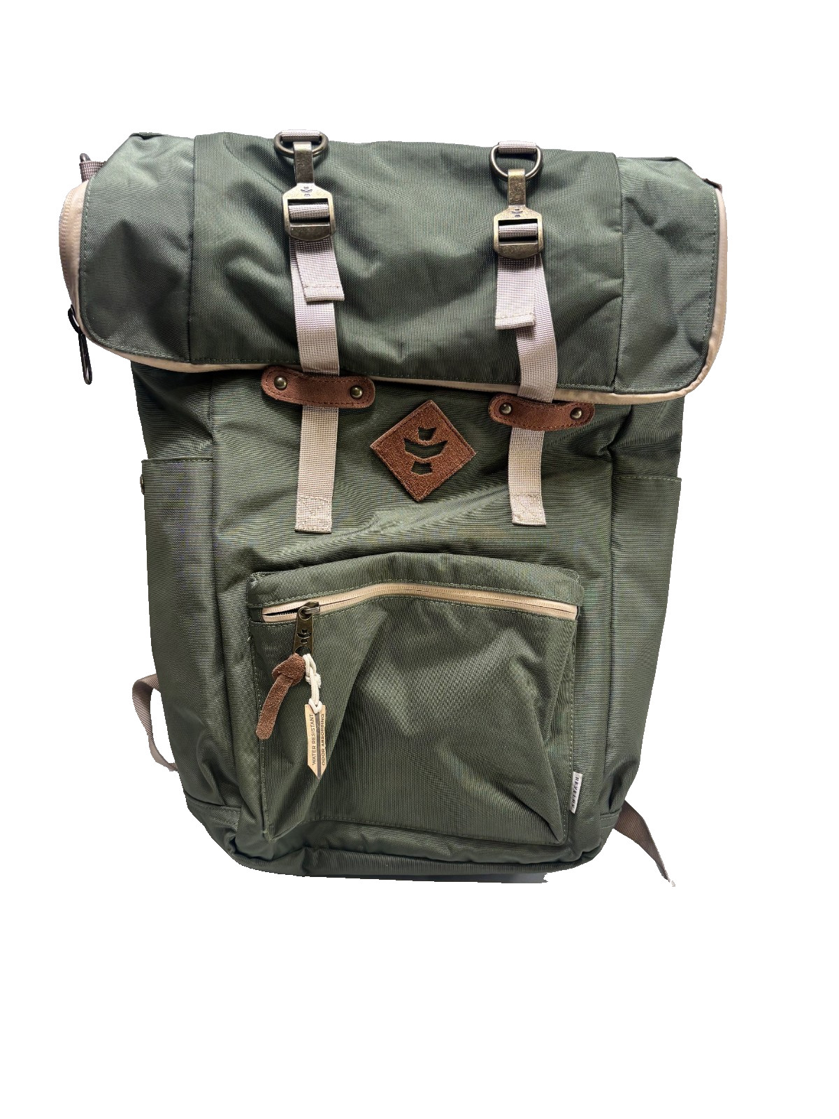 Revelry The Drifter Rolltop Unisex Backpack Sage Green Odour Water Resistant Bag