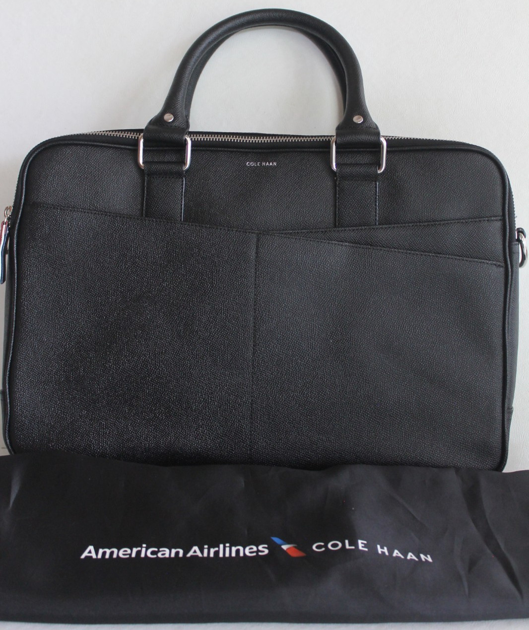 Cole Haan American Airlines Black Leather Attaché’ Briefcase Bag NEW!