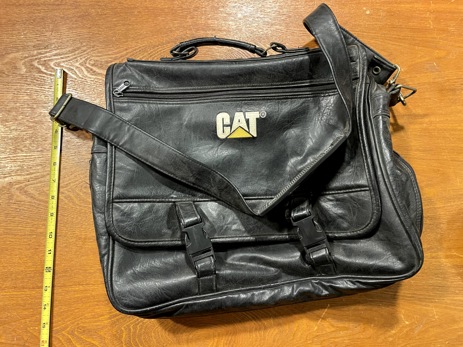 Black Caterpillar Leather Bag