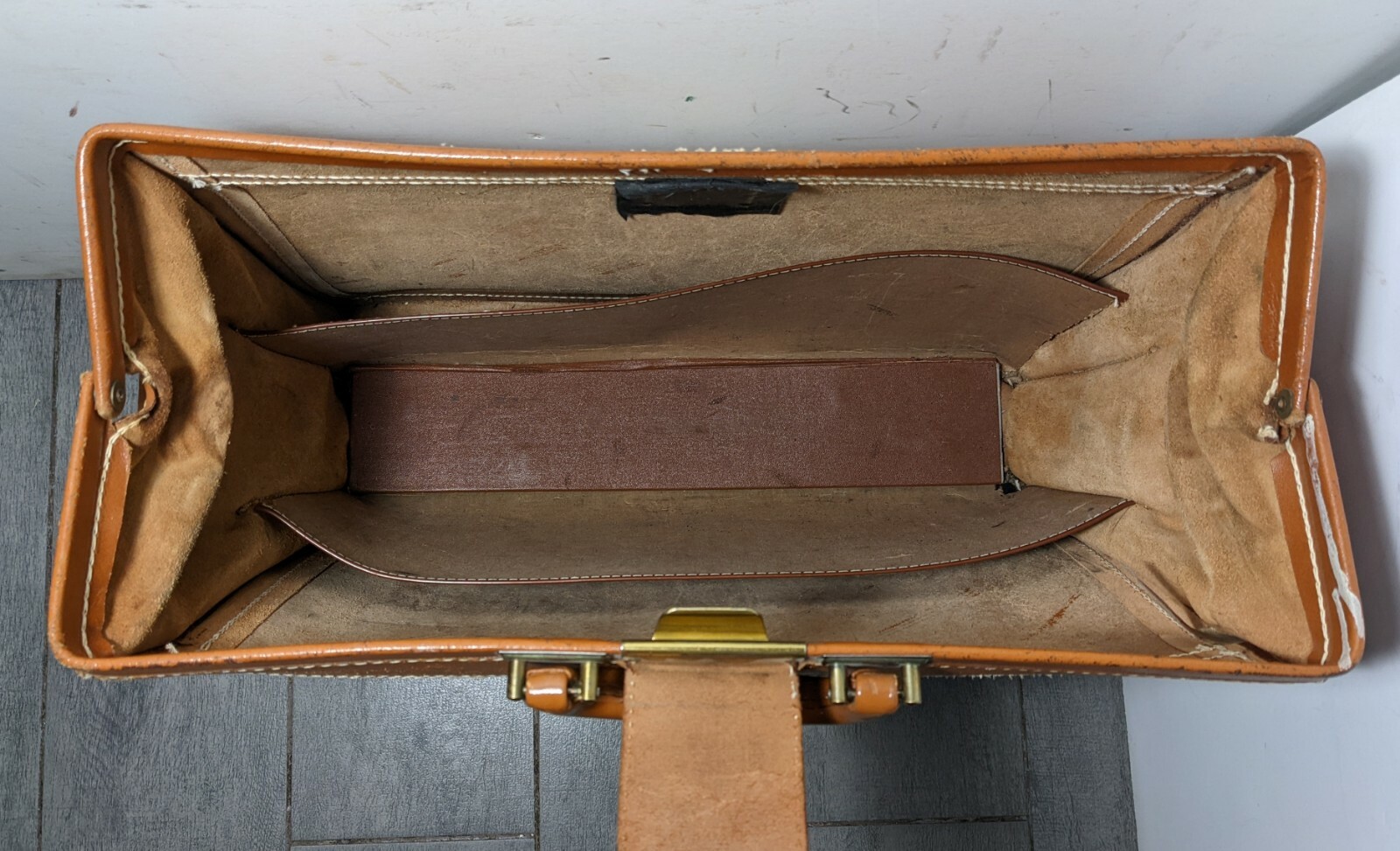 Vintage Leathercraft Briefcase Split Cowhide Leather Doctor’s Bag