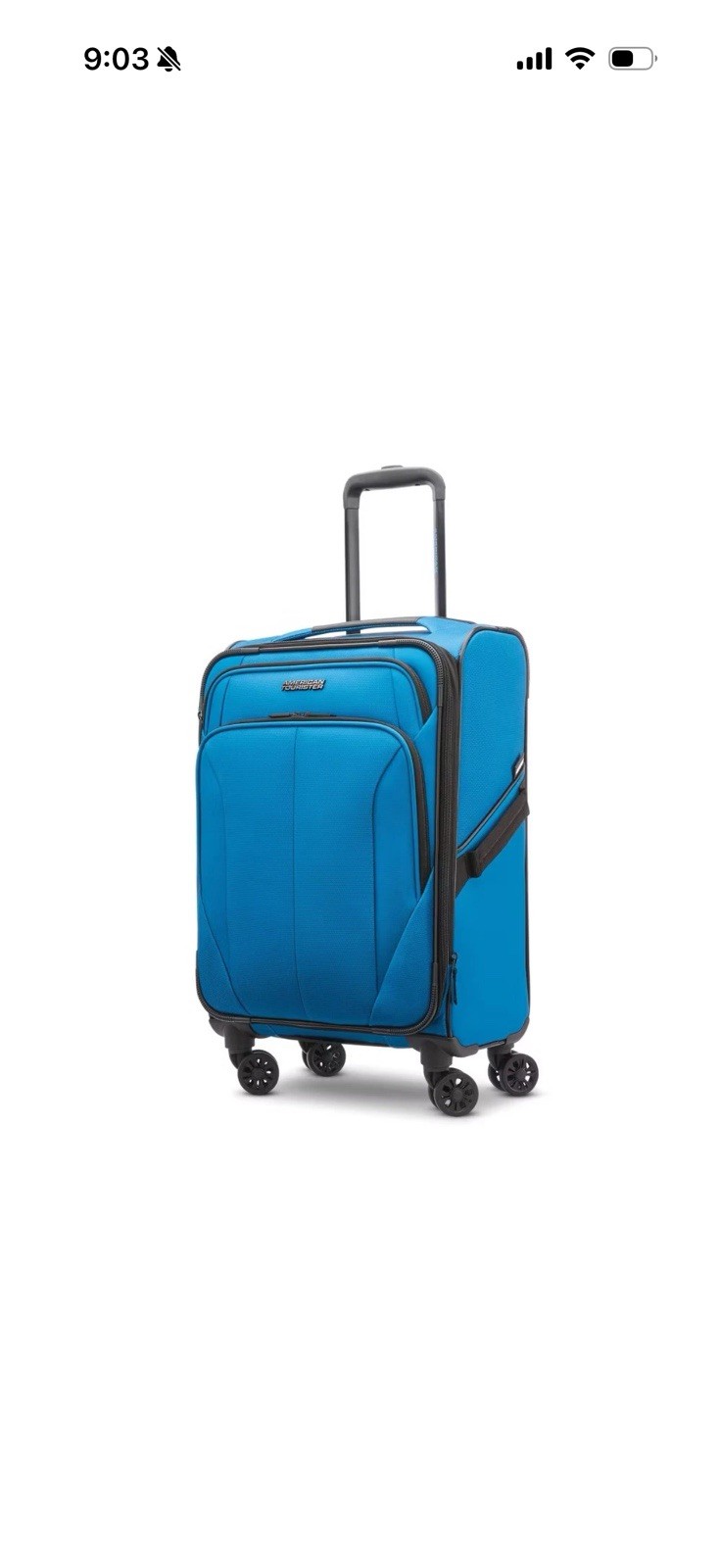 American Tourister Phenom Softside Carry On Spinner Suitcase – Blue: