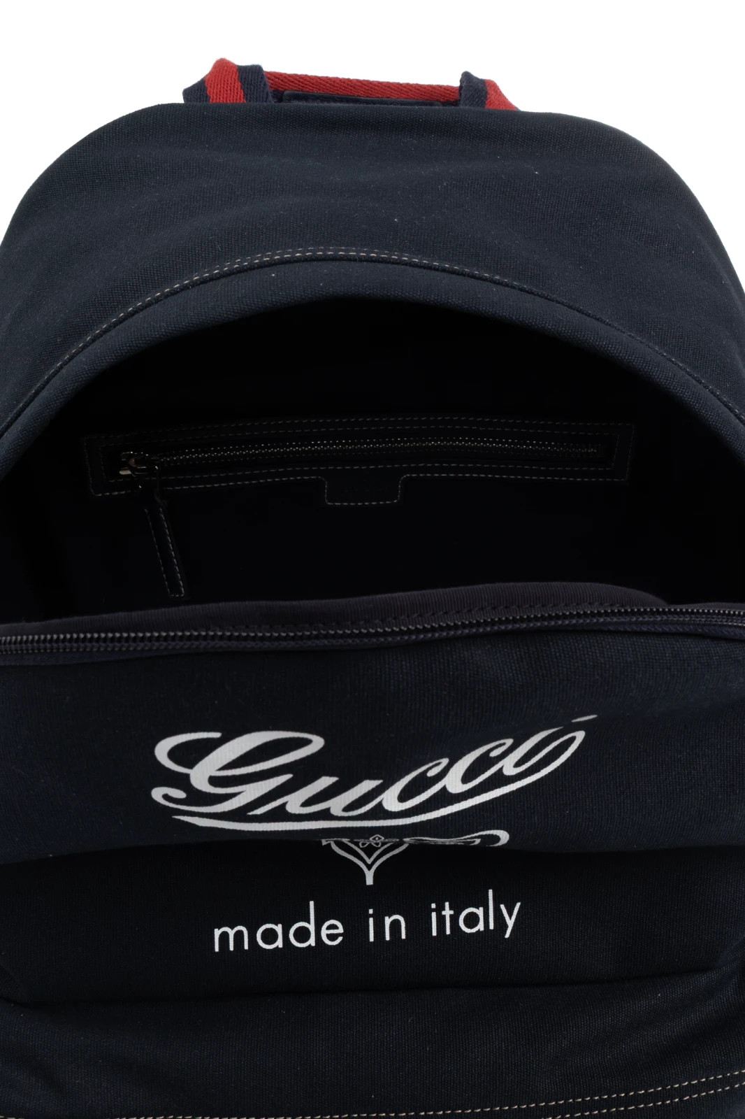 NEW AUTHENTIC GUCCI LARGE CANVAS AND LEATHER LOGO PRINT BACKBACK