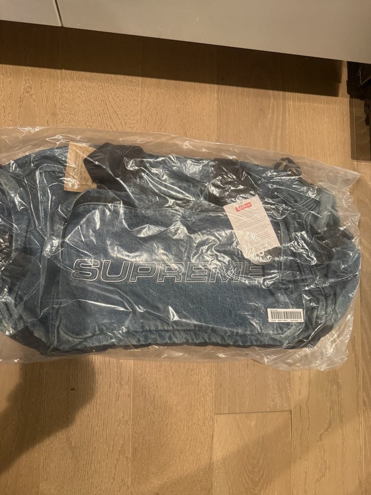 Supreme Denim Duffle Bag BLUE FW25 Washed Indigo NEW