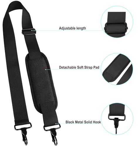 56 inch Shoulder Strap, Universal Adjustable Thick Soft Duffel Bag Shoulder