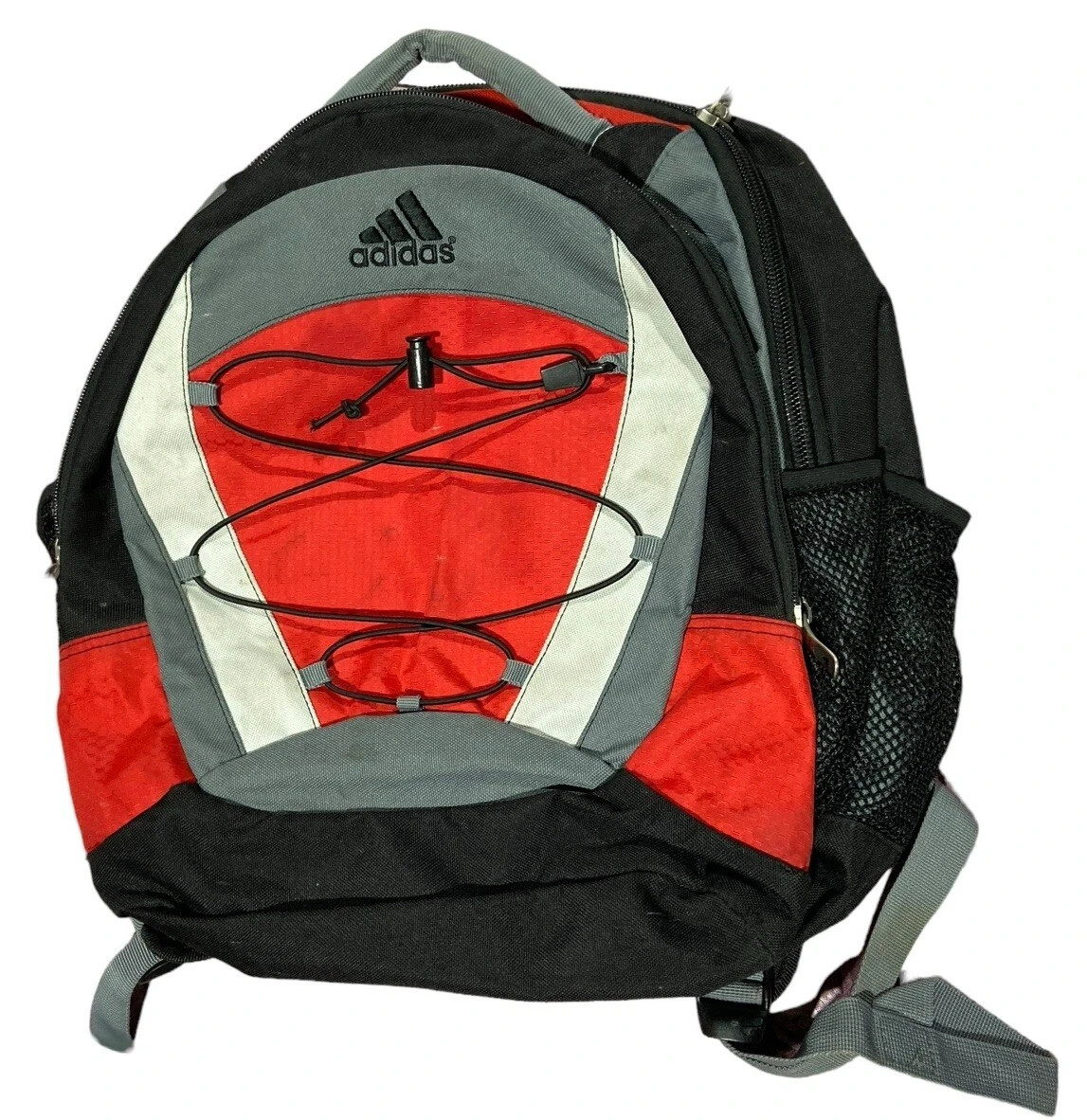Adidas Prime Backpack with LoadSpring Straps, Red/Gray/Black Laptop School Bag