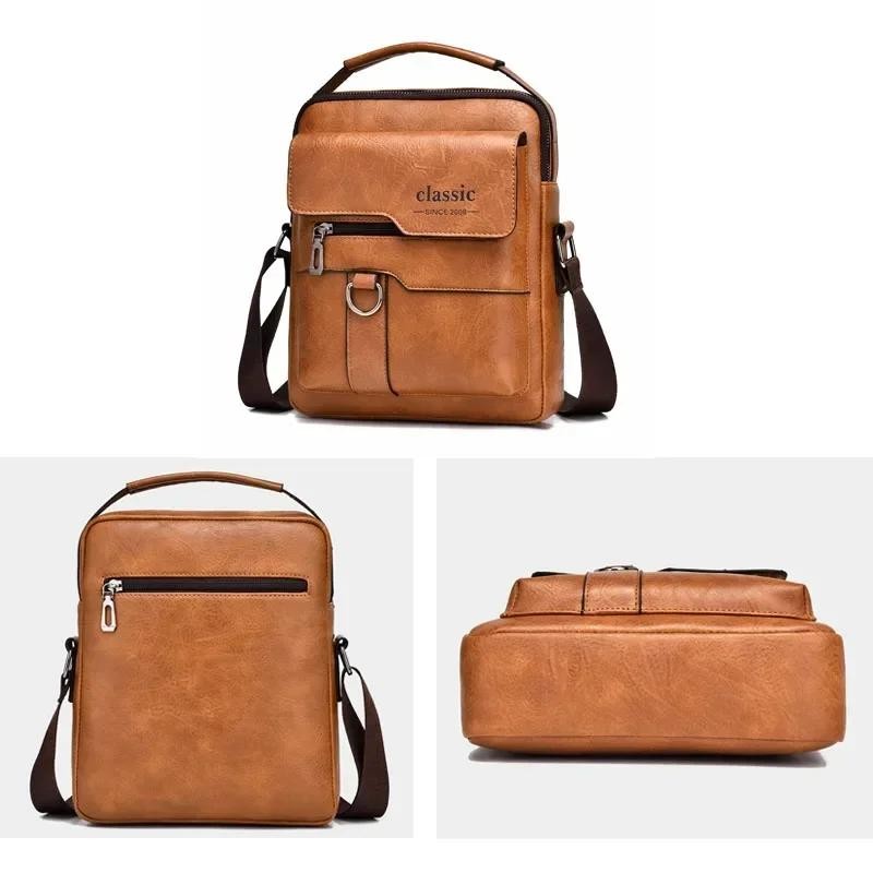 Men Crossbody Bag Men Shoulder Bags Zippers Handbags Large Capacity Artificial L