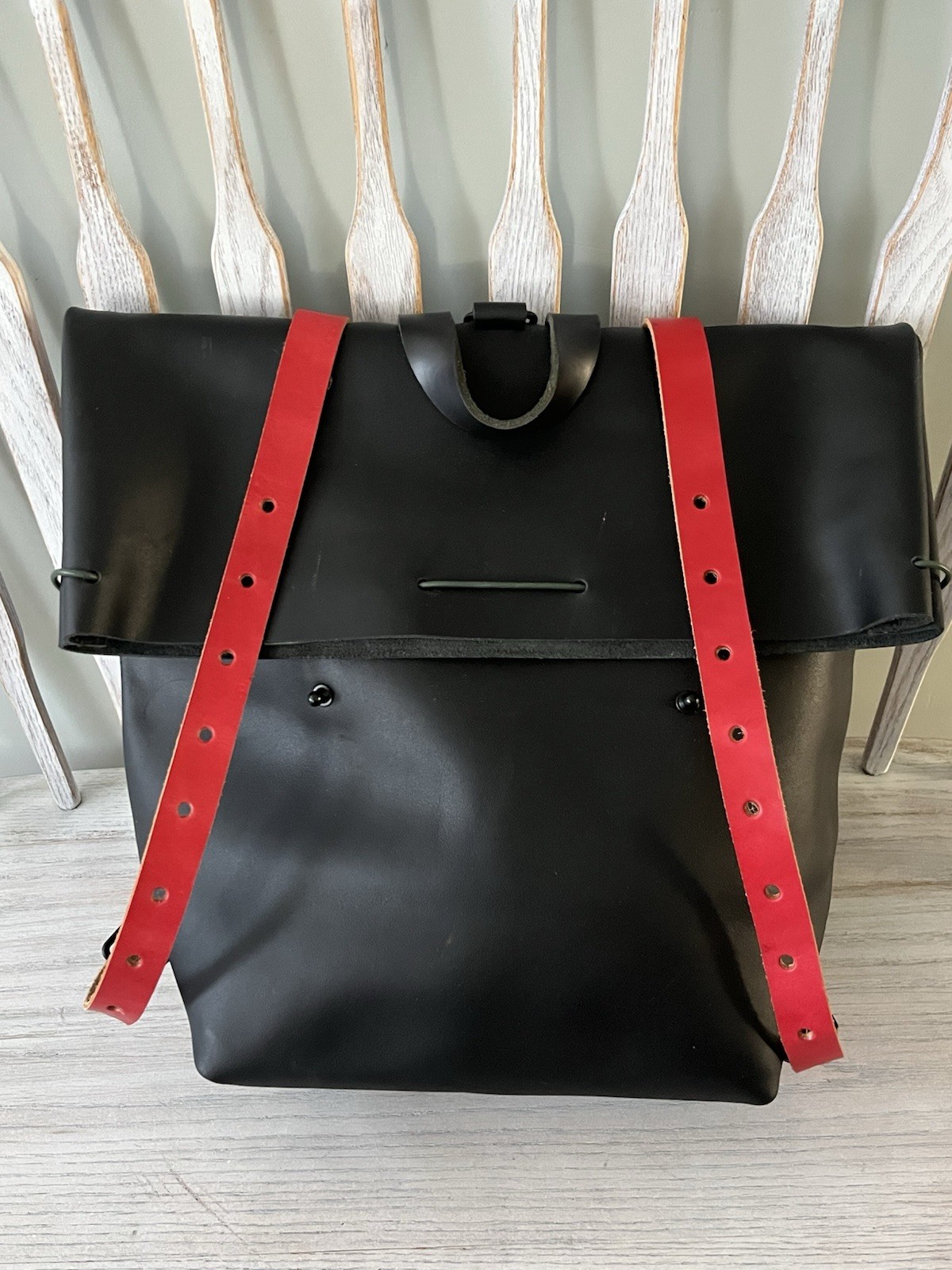 Mifland Leather Goods Rolltop Backpack Rucksack Bag USA Made Adjustable New $460