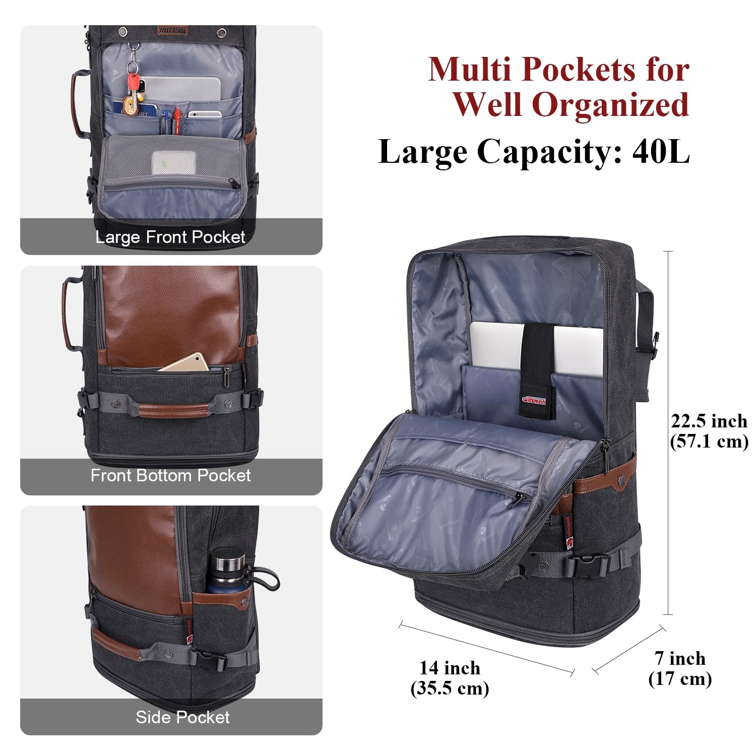 Travel Backpack for Men Large Convertible Duffel Bag Fits 16 Inch