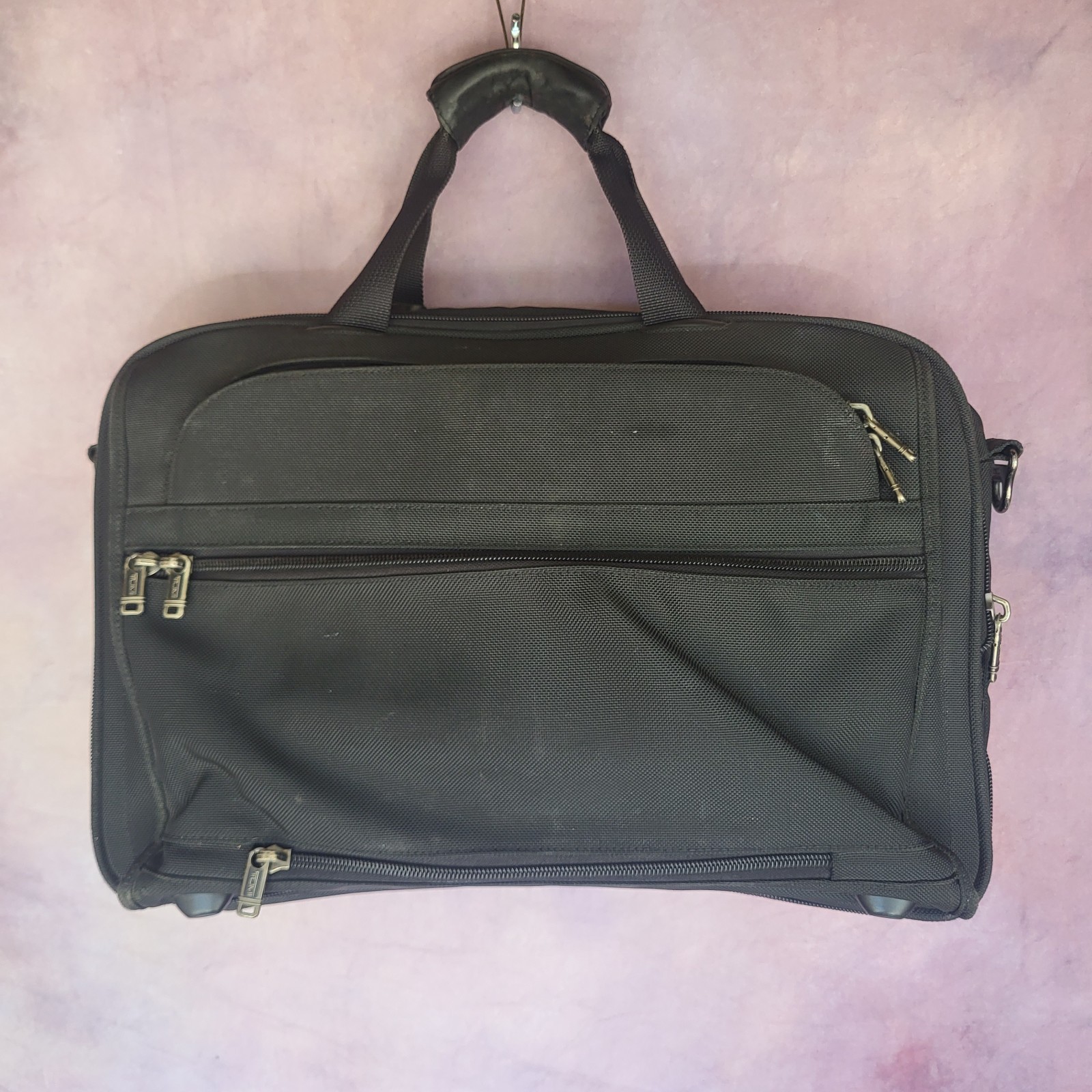 Tumi Alpha Series Black Ballistic Nylon Business Bag Laptop Carry On Messenger