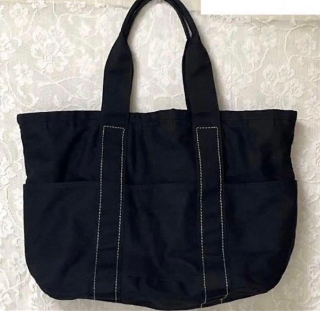 Authentic PORTER Yoshida Canvas Tote Bag 18cm Bottom, Black, Slight Scuffs