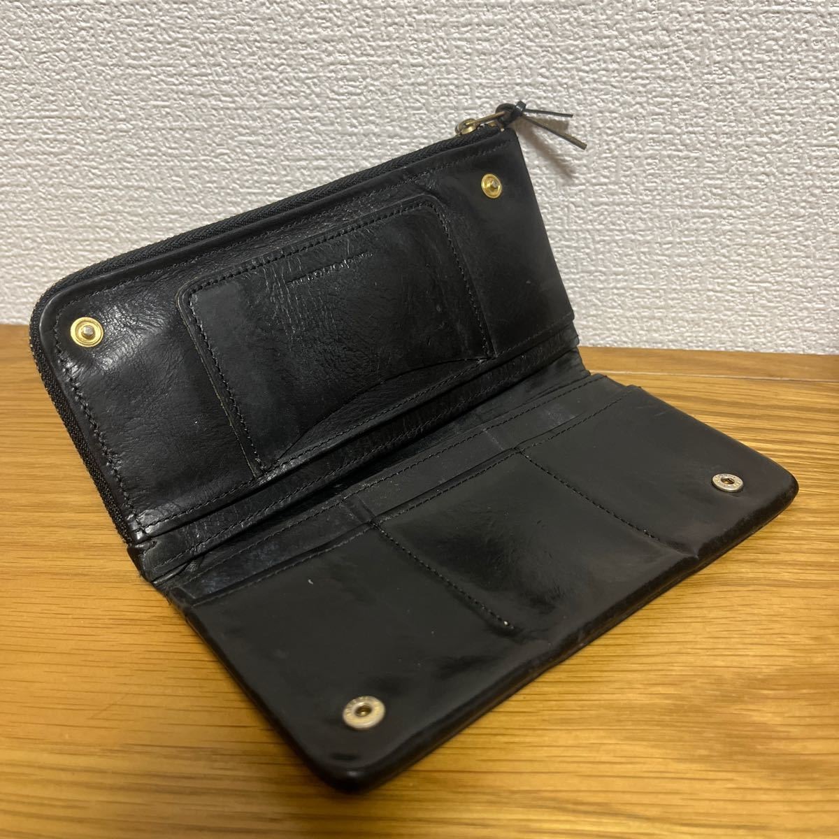 Porter 101-06001 SOAK Bi-Fold Wallet Cowhide Leather Italian Black/Natural 18cm