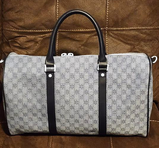 Jordan Monogram Duffle Bag 23 print and Jumpman Logo Missing Shoulder Strap