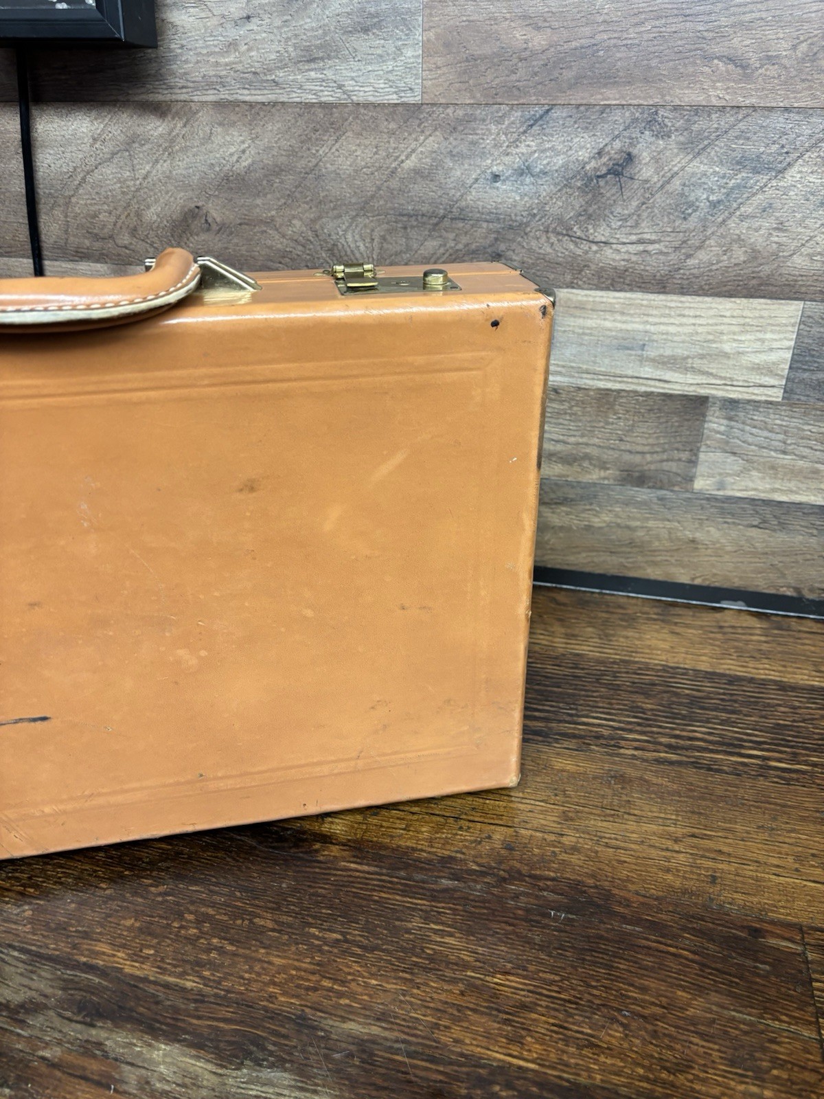 VTG Rexbilt Briefcase Suitcase Brown Leather Prop 18″x 12.5″ x 3.5