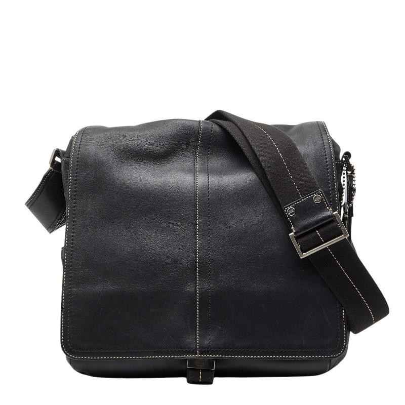 Coach Shoulder Messenger Bag F05A02 Black Leather Men’s COACH Used