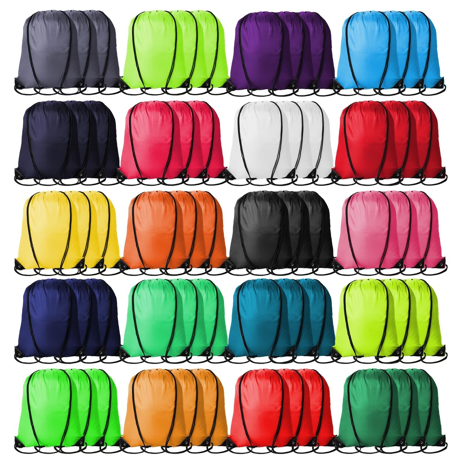 60Pcs Drawstring Backpacks Bulk Cinch Sack Storage Knapsack Gym Party Bags – 20
