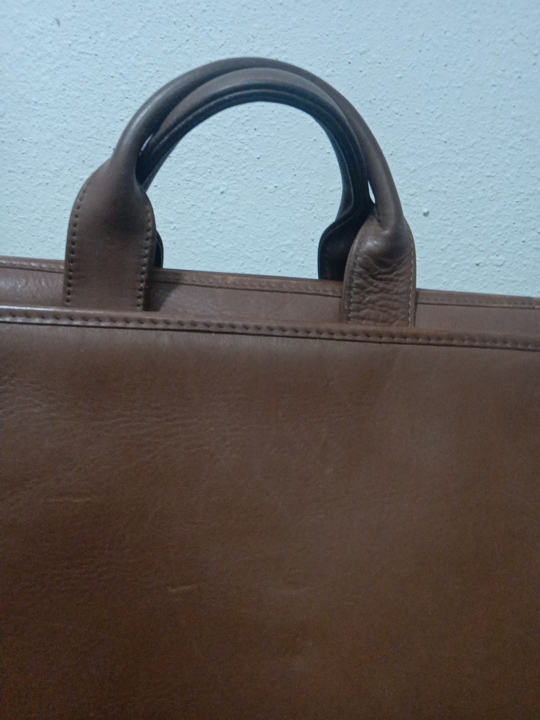 Jack Georges Leather Briefcase Bag Brown Top Handle Shoulder Laptop 16x11x5