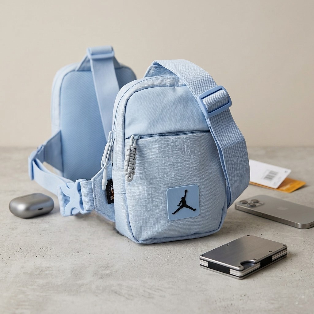 Jordan Jumpman Crossbody Bag Hydrogen Blue Cordura Shoulder Shoulder Men Women Blue
