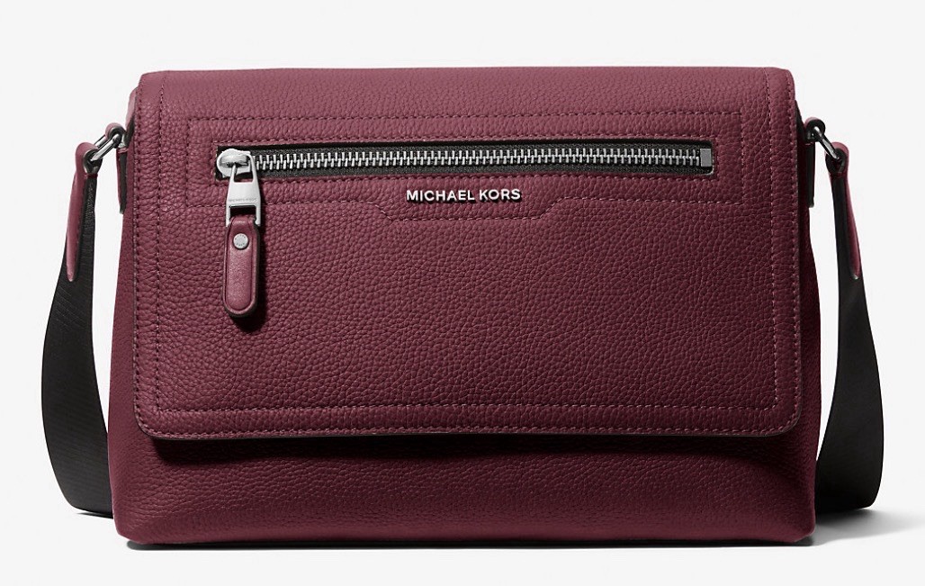 Michael Kors Men’s Hudson Small Flap Messenger Bag – Mulberry ($300 MSRP)