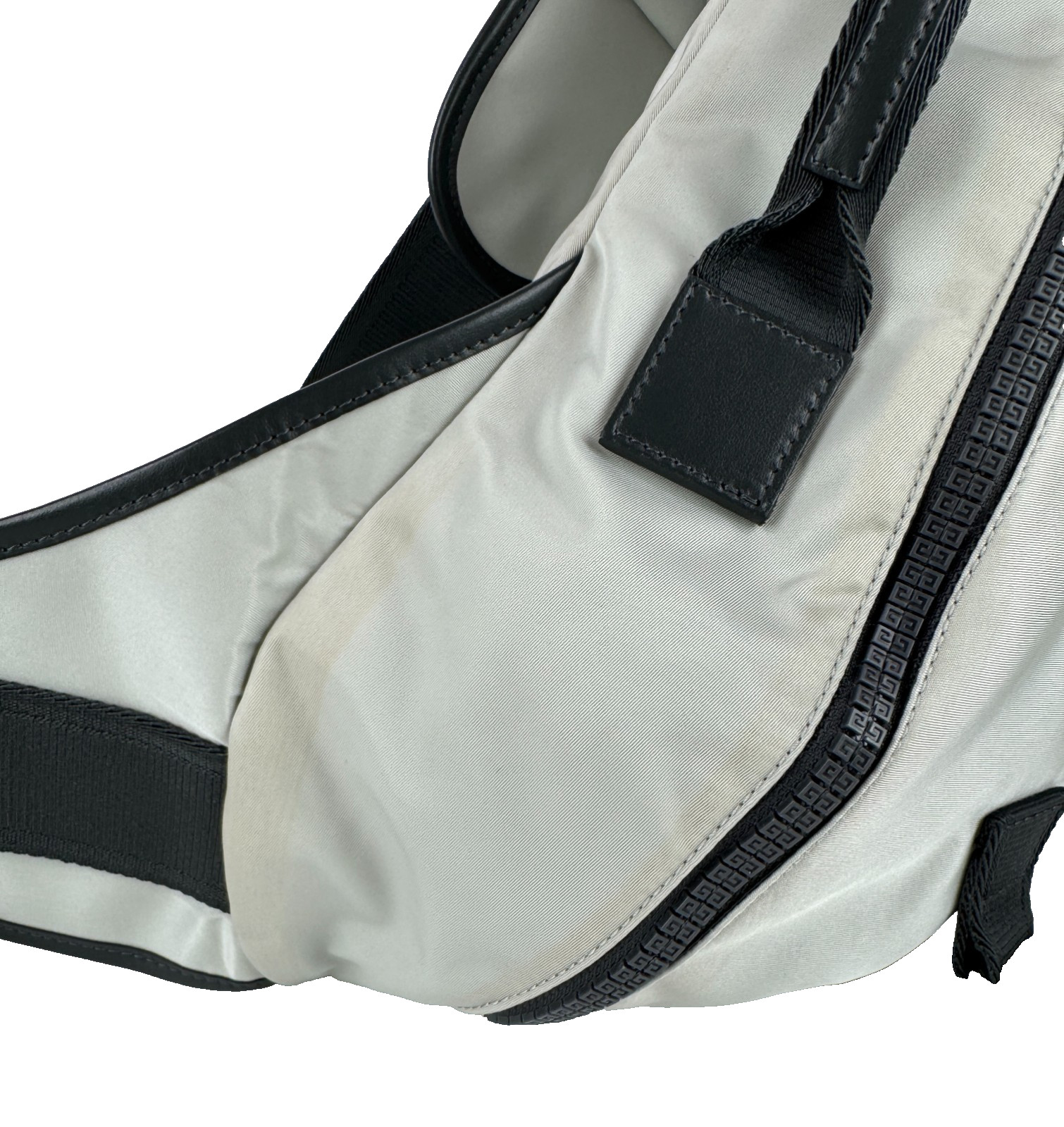 $1,200 Givenchy NWT Auth Gray G Zip Triangle Bag Backpack Handle Adjust AS IS