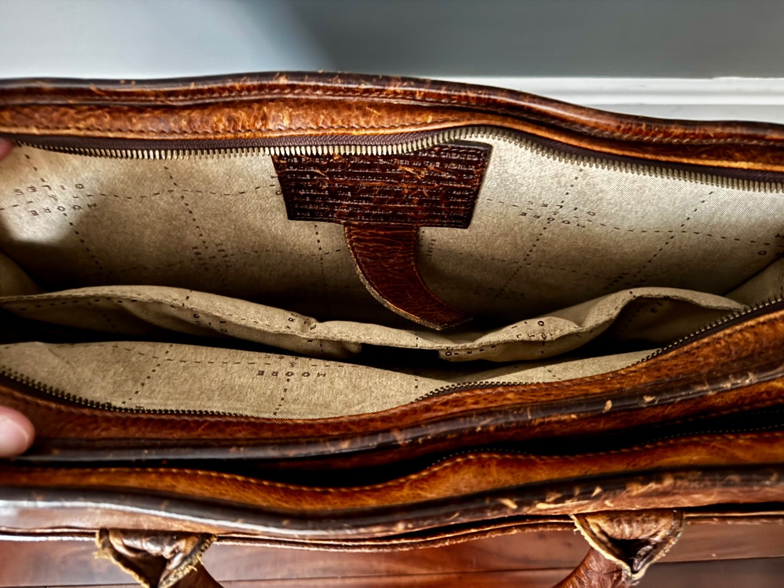 Moore & Giles Miller Standard Attaché Titan Milled Brown Leather Men’s Briefcase