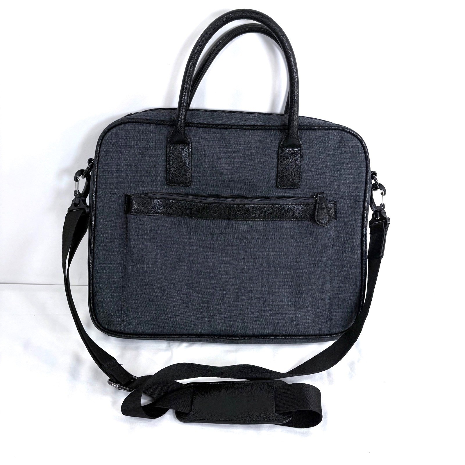Ted Baker Document Bag Charcoal Grey Black Trim Laptop Briefcase XC8M MXB AIREES