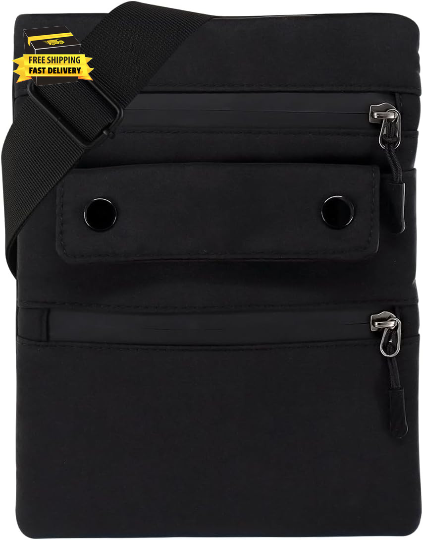Mens Crossbody Bag, Nylon Shoulder Sling Bag, Travel Small Crossover Satchel Pur
