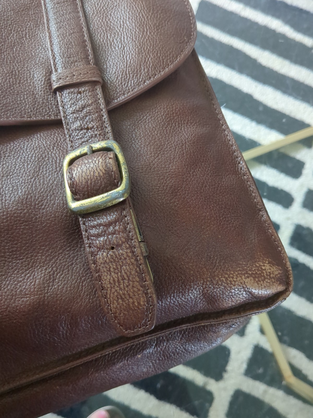 Ted Baker London Leather Briefcase Messenger Laptop Bag Briefcase Brown Vintage
