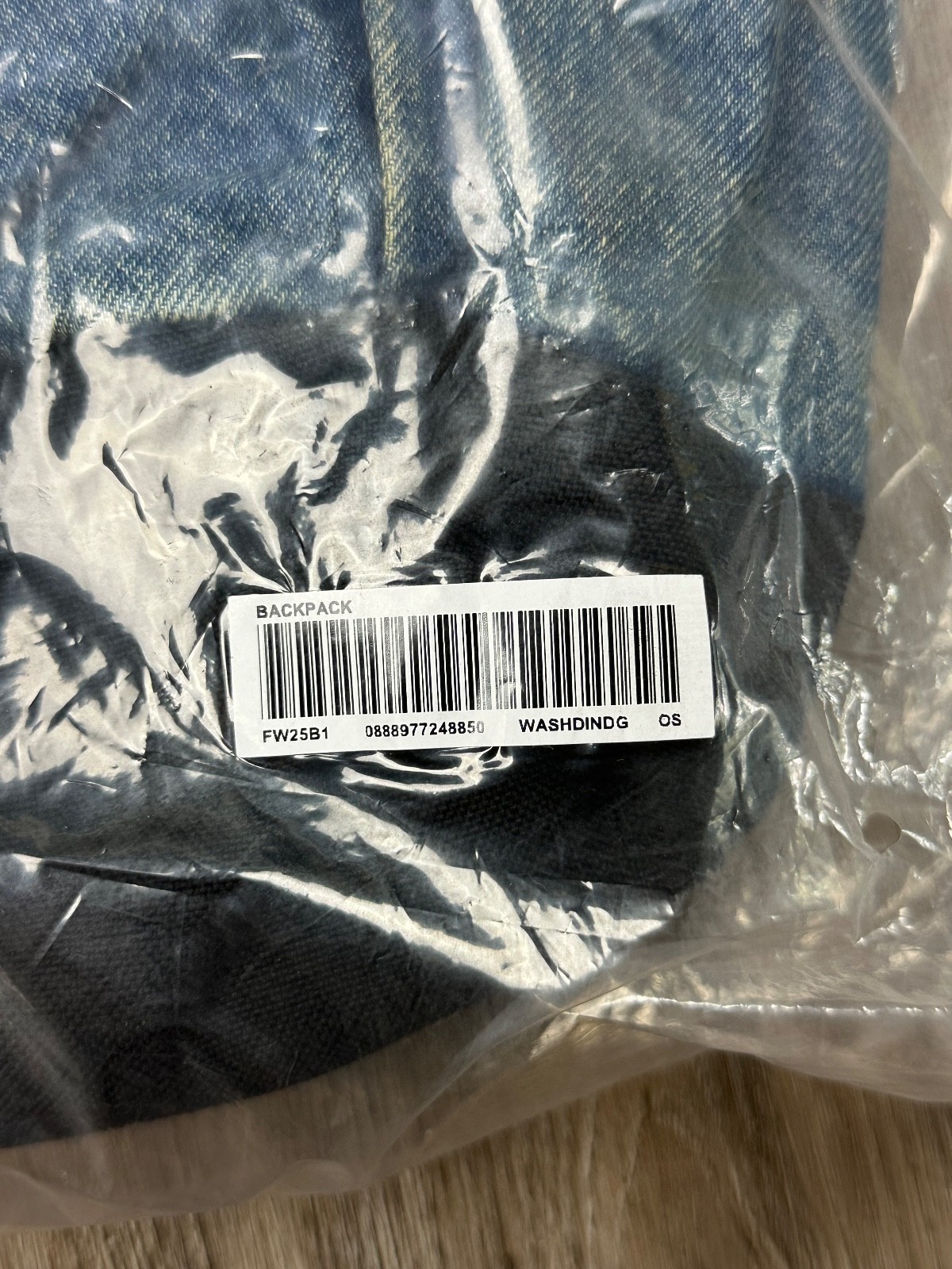 New Supreme Denim Backpack Washed Indigo Navy Blue FW25
