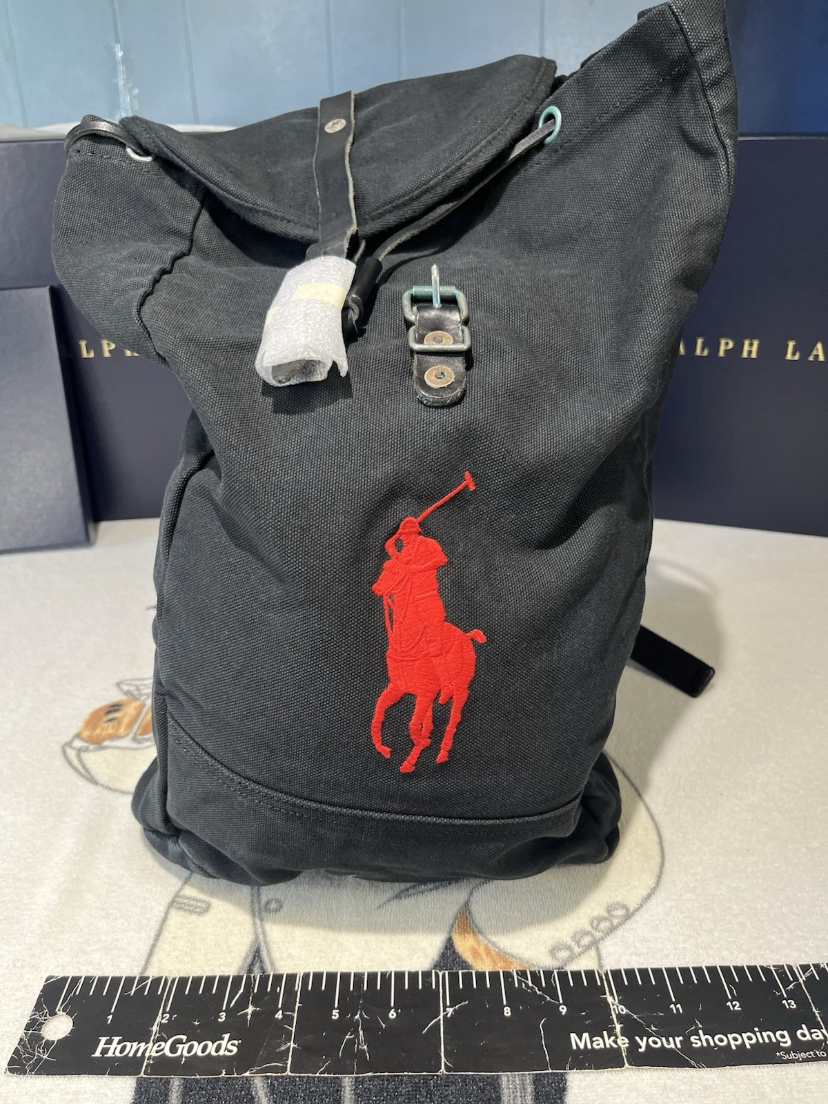 ✝️ ⭐️ Polo, Ralph Lauren black Backpack Duffel Bag New Deep Double Pockets.